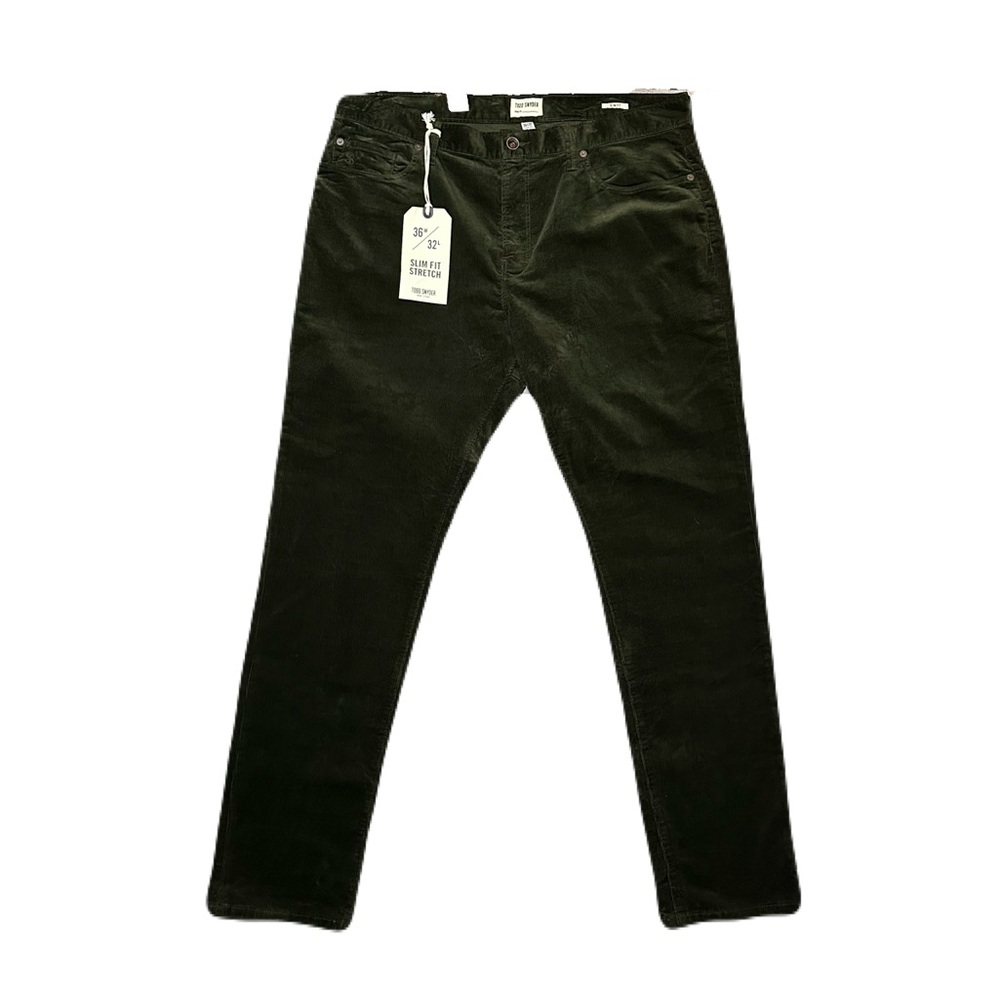 Todd Snyder Corduroy Pants Green Slim Fit Stretch Men’s 36x32 Casual Pockets NWT
